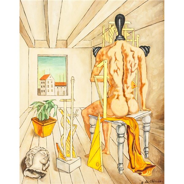 Italian Oil on Canvas Signed G. de Chirico