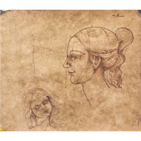 Signed Da Vinci Ink on Papyrus Paper