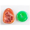 Image 1 : Lot of Two Red and Green Jade Round Pendant