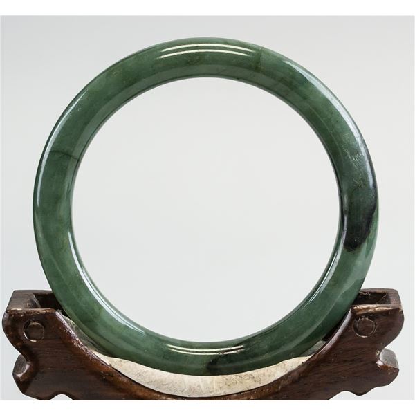 Burma Green Jadeite Bangle with COA