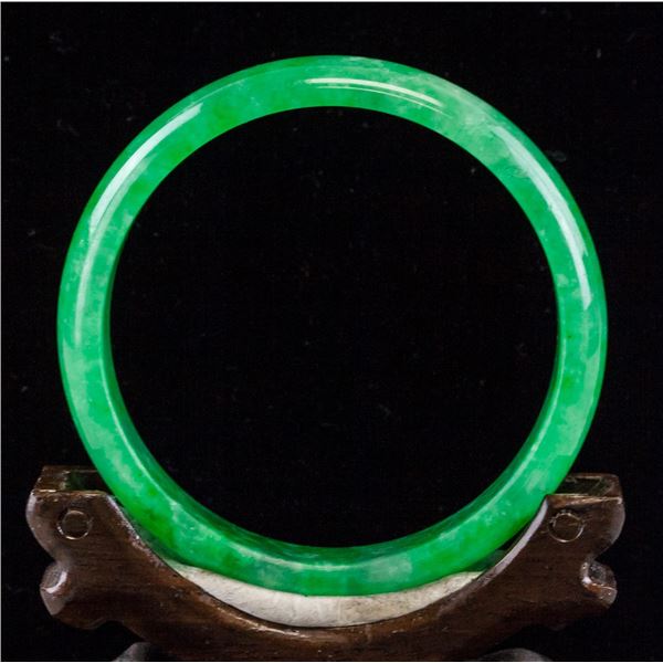 Chinese Burma Green Jadeite Bangle GIA Certificate