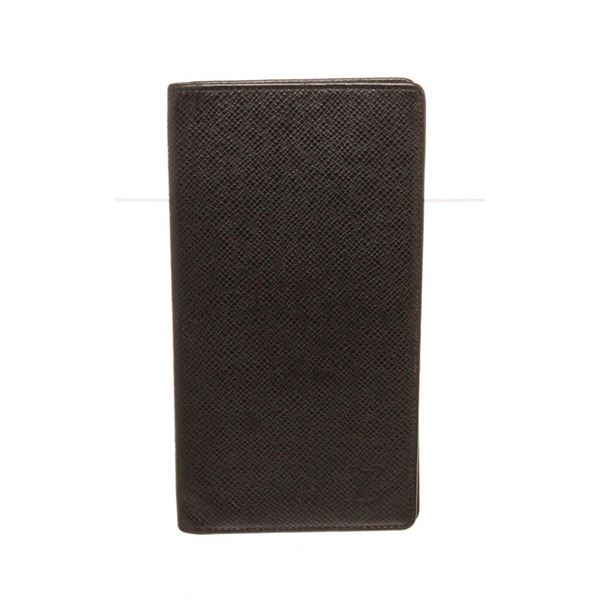 Louis Vuitton Black Leather Long Checkbook Wallet