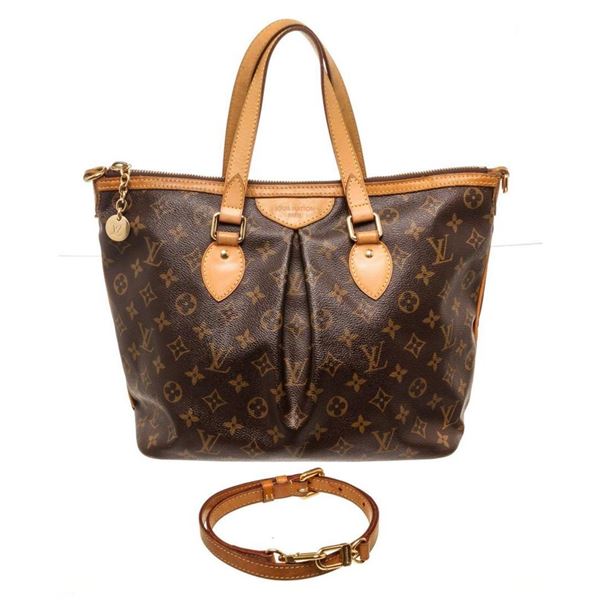 Louis Vuitton Brown Palermo PM Totes Bag