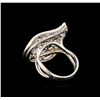 Image 3 : 14KT White Gold 0.88 ctw Diamond Ring