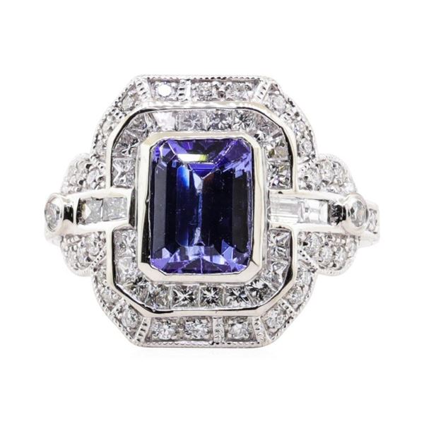 1.99 ctw Tanzanite and Diamond Ring - Platinum