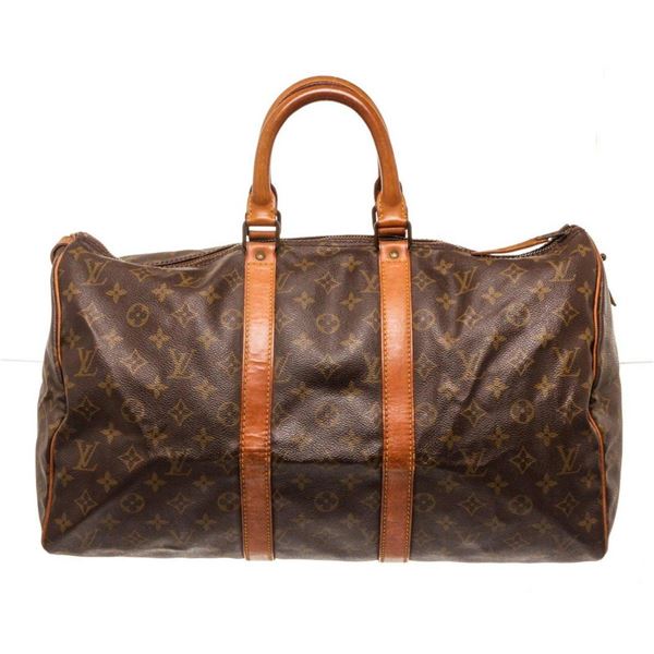 Louis Vuitton Brown Monogram Keepall 45cm Travel Bag