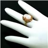 Image 4 : Vintage 14k Yellow Gold Oval Carved Shell Cameo Ring w/ Brushed Finish Frame