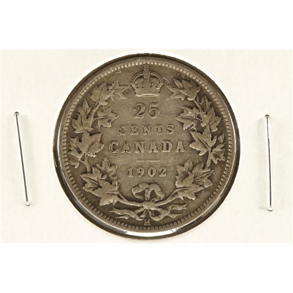 1902-H CANADA SILVER 25 CENTS