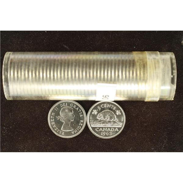 ROLL OF 44-CANADA 1963-FIVE CENTS BRILLIANT UNC