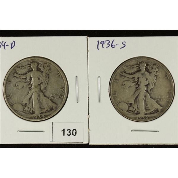 1934-D & 1936-S WALKING LIBERTY HALF DOLLARS