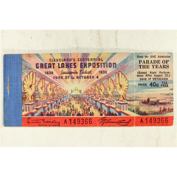 1936 CLEVELANDS CENTENNIAL GREAT LAKES EXPOSITION