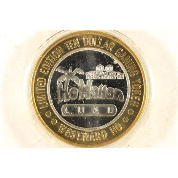 CASINO $10 SILVER TOKEN (UNC) WESTWARD HO