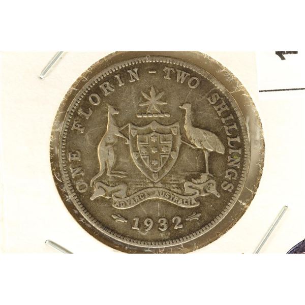 1932 AUSTRALIA SILVER FLORIN KEY DATE