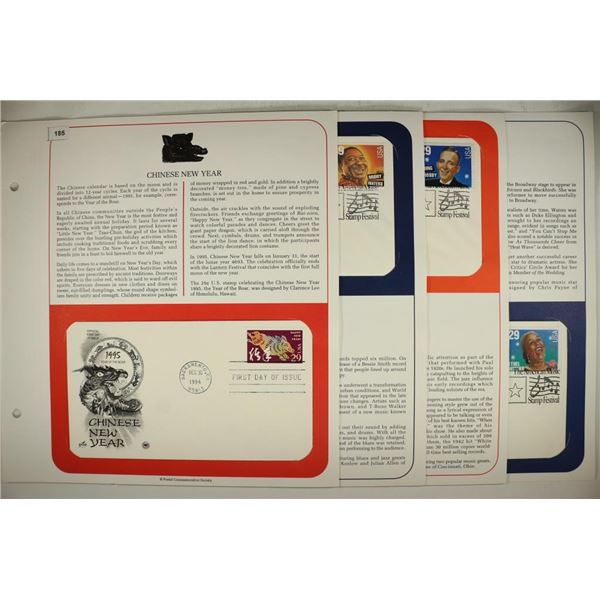 4 ASSORTED 1994 1ST DAY COVERS WITH INFO