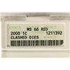 Image 3 : ERROR 2000 CLASHED DIES LINCOLN CENT ANACS MS66RED