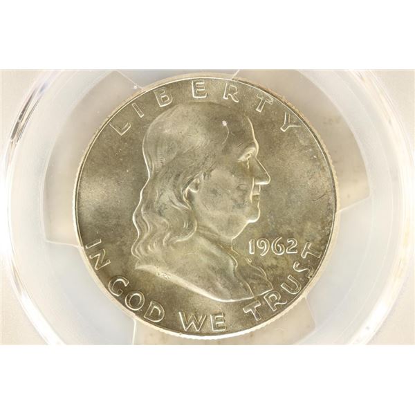 1962-D FRANKLIN HALF DOLLAR PCGS MS64FBL