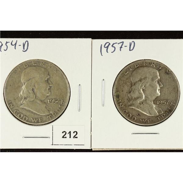 1954-D & 1957-D FRANKLIN HALF DOLLARS