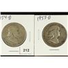 Image 1 : 1954-D & 1957-D FRANKLIN HALF DOLLARS