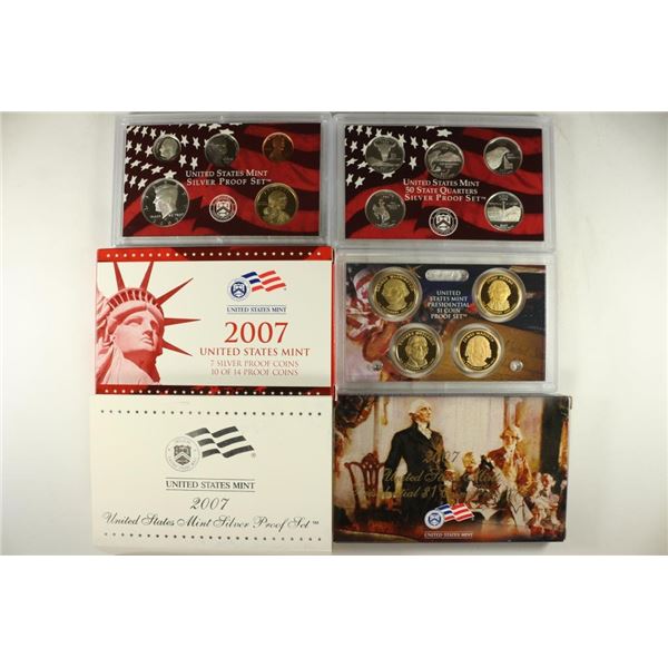 COMPLETE 2007 US SILVER PROOF SET (WITH BOX)