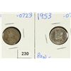 Image 1 : 1930 & 1953 PANAMA SILVER 1/10 BALBOAS