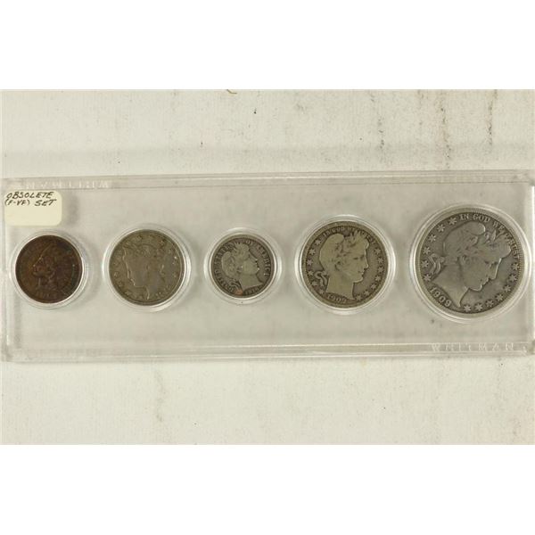 VINTAGE TYPE SET INCLUDES 1904 INDIAN HEAD CENT,