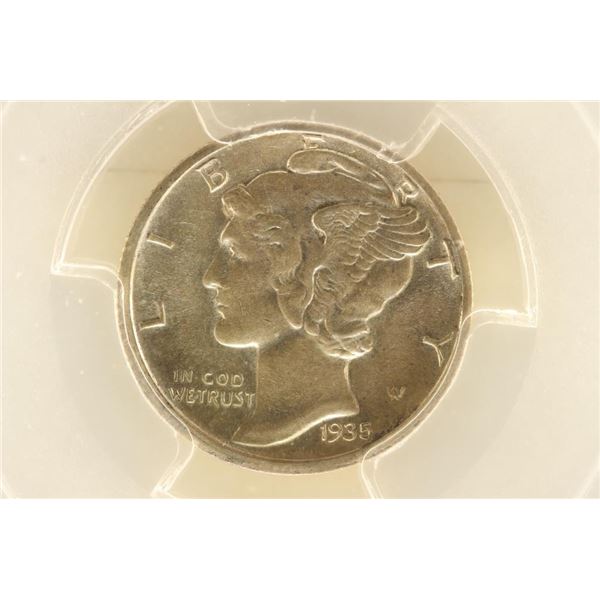 1935-D MERCURY DIME PCGS AU58