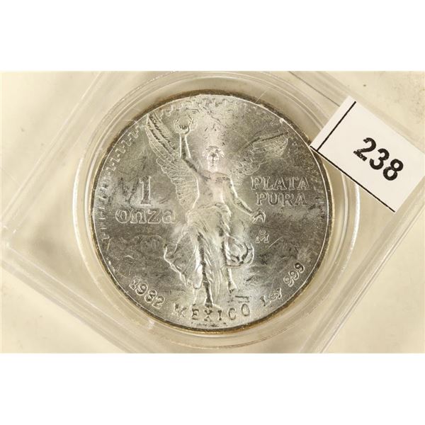 1982 MEXICO SILVER 1 ONZA BRILLIANT UNC