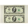 Image 1 : 2-CRISP UNC 1963-A $10 FRN'S WITH CONSECUTIVE