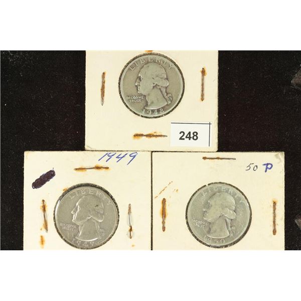 1948-D, 1949 & 1950-P WASHINGTON SILVER QUARTERS