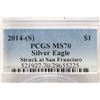 Image 3 : 2014 (S) AMERICAN SILVER EAGLE PCGS MS70
