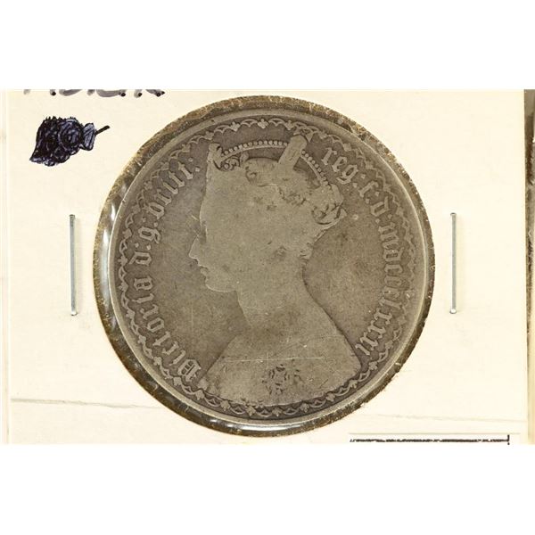 1858 GREAT BRITAIN SILVER FLORIN .3364 OZ. ASW