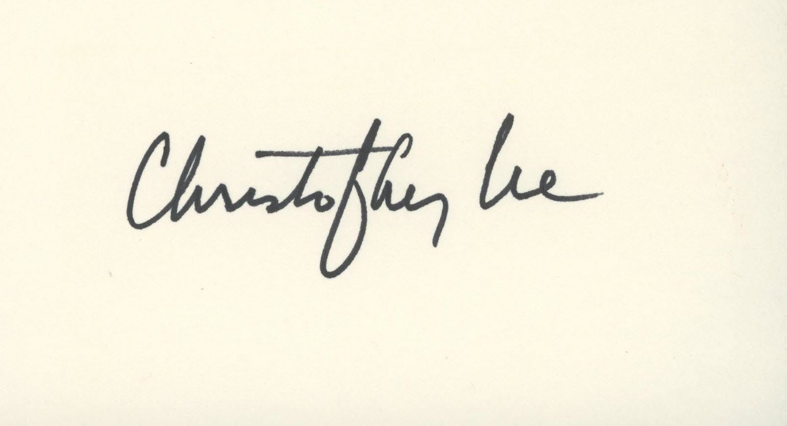 Christopher Lee signature cut