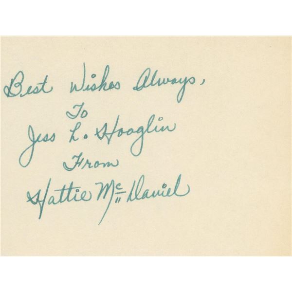 Hattie McDaniel Gone with the Wind signature cut