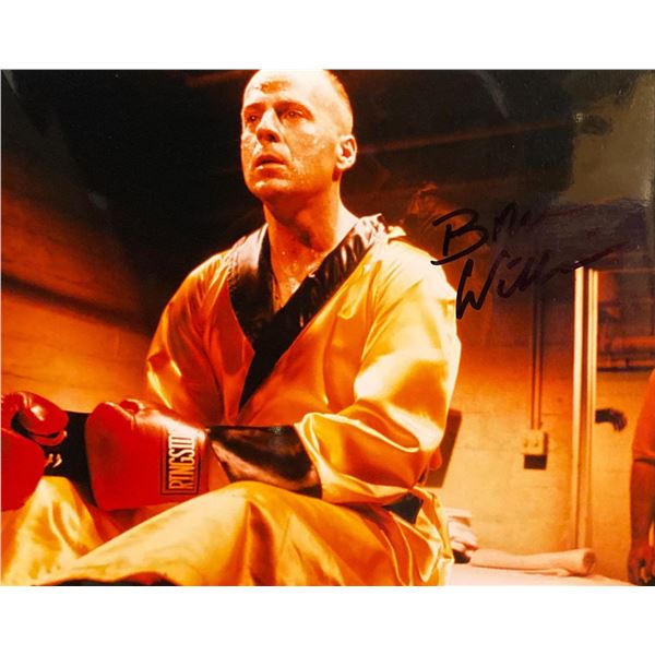 Pulp Fiction Bruce Willis signed movie photo
