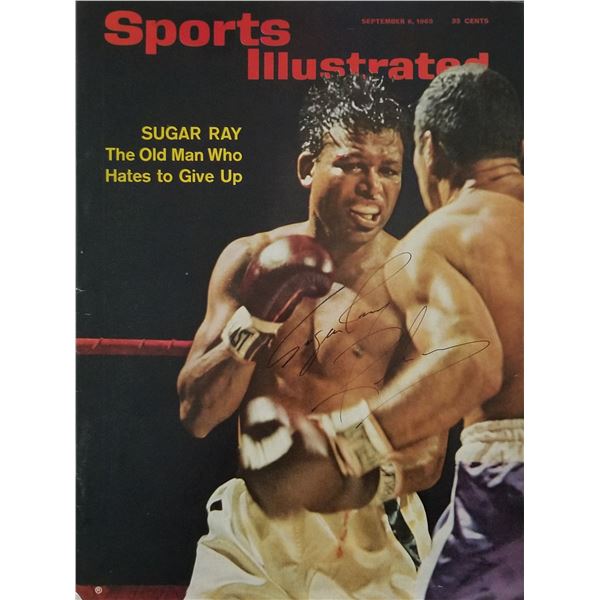 Sugar Ray Robinson signed Sports Illustrated magazine