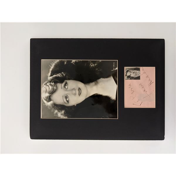 Hedda Hopper original signature and photo display