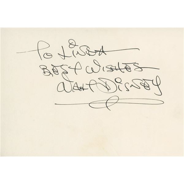 Walt Disney signed note