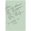 Image 1 : Ray Bolger The Scarecrow in the Wizard of Oz handwritten signed note