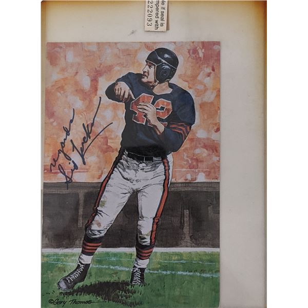 Sid Luckman Unsigned Chicago Bears 1989 Goal Line Art Card
