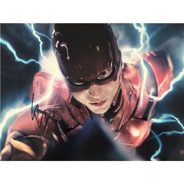 Justice League Ezra Miller signed movie photo