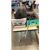 Image 1 : BOX OF GARDEN STAKE FENCES AND BOX OF GARDEN HOSE,STRING LIGHTS