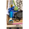 Image 3 : TRAY OF DOG ITEMS, NAIL SANDERS, CLIPPERS, LAWN STAKES, BBQ WEINER STICKS