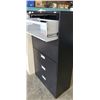 Image 2 : BLACK STAPLES 5 DRAWER LATERAL FILING CABINET - 3 FOOT WIDE X 18 INCHES DEEP X 65 1/2 INCHES TALL