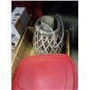 Image 2 : Woven basket, rattan lantern and LED candle with small tote of kitchen utensils