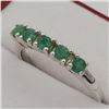 Image 2 : NEW STERLING SILVER GENUINE EMERALD RING W/ APPRAISAL $630