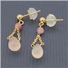 Image 1 : NEW 14KT YELLOW GOLD GENUINE PINK TOURMALINE BRIOLETTE EARRING W/ APPRAISAL $1235