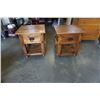 Image 1 : PAIR OF RUSTIC 1 DRAWER ENDTABLES