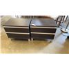 Image 1 : PAIR OF BLACK 2 DRAWER NIGHTSTANDS