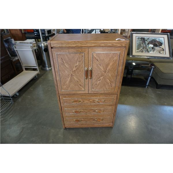 OAK FINISH 3 DRAWER WARDROBE