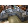 Image 2 : LARGE DARK GREY 3 PIECE SECTIONAL WITH STORAGE CHAISE AND PULL OUT SECTION - 10 FOOT WIDE, SOFA SIDE